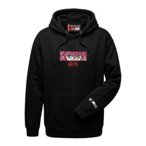 Hypland YuYu Hakusho Kurama Eyes Hoodie Black 2XL Anime Pullover Embroidery XXL